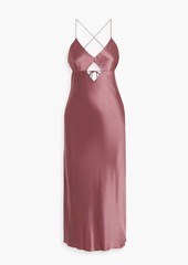 Michelle Mason - Cutout silk-satin midi dress - Pink - US 8