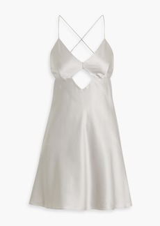 Michelle Mason - Cutout silk-satin mini dress - Gray - US 8