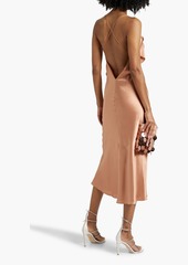 Michelle Mason - Draped silk-satin midi slip dress - Pink - US 8
