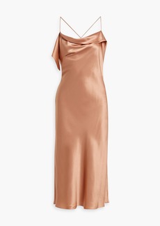 Michelle Mason - Draped silk-satin midi slip dress - Pink - US 4