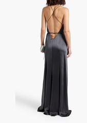 Michelle Mason - Silk-satin wrap gown - Gray - US 6