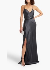 Michelle Mason - Silk-satin wrap gown - Gray - US 6