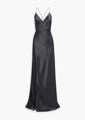 Michelle Mason - Silk-satin wrap gown - Gray - US 6