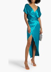 Michelle Mason - Wrap-effect silk-satin maxi dress - Purple - US 0