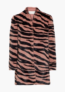 Michelle Mason - Zebra-print faux fur coat - Pink - US 6