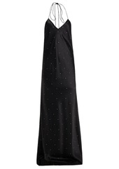 Michelle Mason Woman Crystal-embellished Silk-charmeuse Halterneck Gown Black