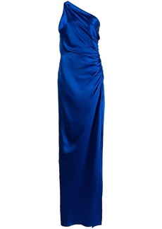 Michelle Mason one-shoulder silk gown