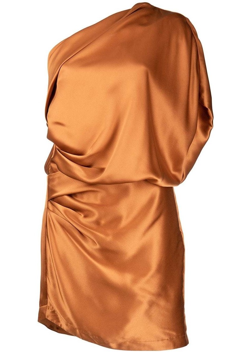Michelle Mason one-shoulder silk mini dress