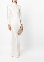 Michelle Mason open-back long-sleeve gown dress