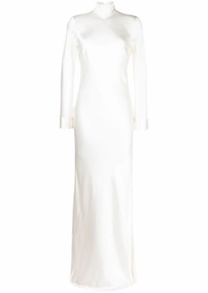 Michelle Mason open-back long-sleeve gown dress