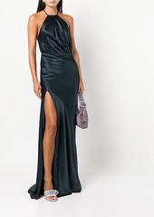 Michelle Mason pleat-detail halterneck gown