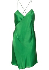 Michelle Mason satin wrap mini dress