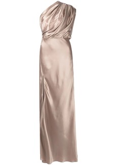 Michelle Mason silk aymmetrical gathered gown