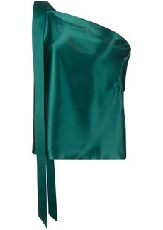Michelle Mason silk off-shoulder draped top