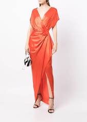 Michelle Mason wrap drape-detail gown dress