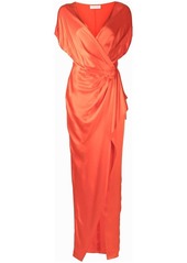 Michelle Mason wrap drape-detail gown dress