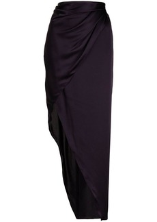 Michelle Mason wrap-effect silk charmeuse skirt