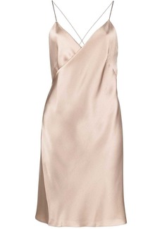 Michelle Mason wrap-front silk mini dress