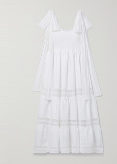 Miguelina Addy Tiered Crochet-trimmed Linen Midi Dress