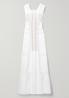 Miguelina Calista Crocheted Lace-trimmed Linen Maxi Dress
