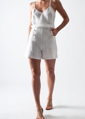 Miguelina Giada Linen Flare Shorts - XS