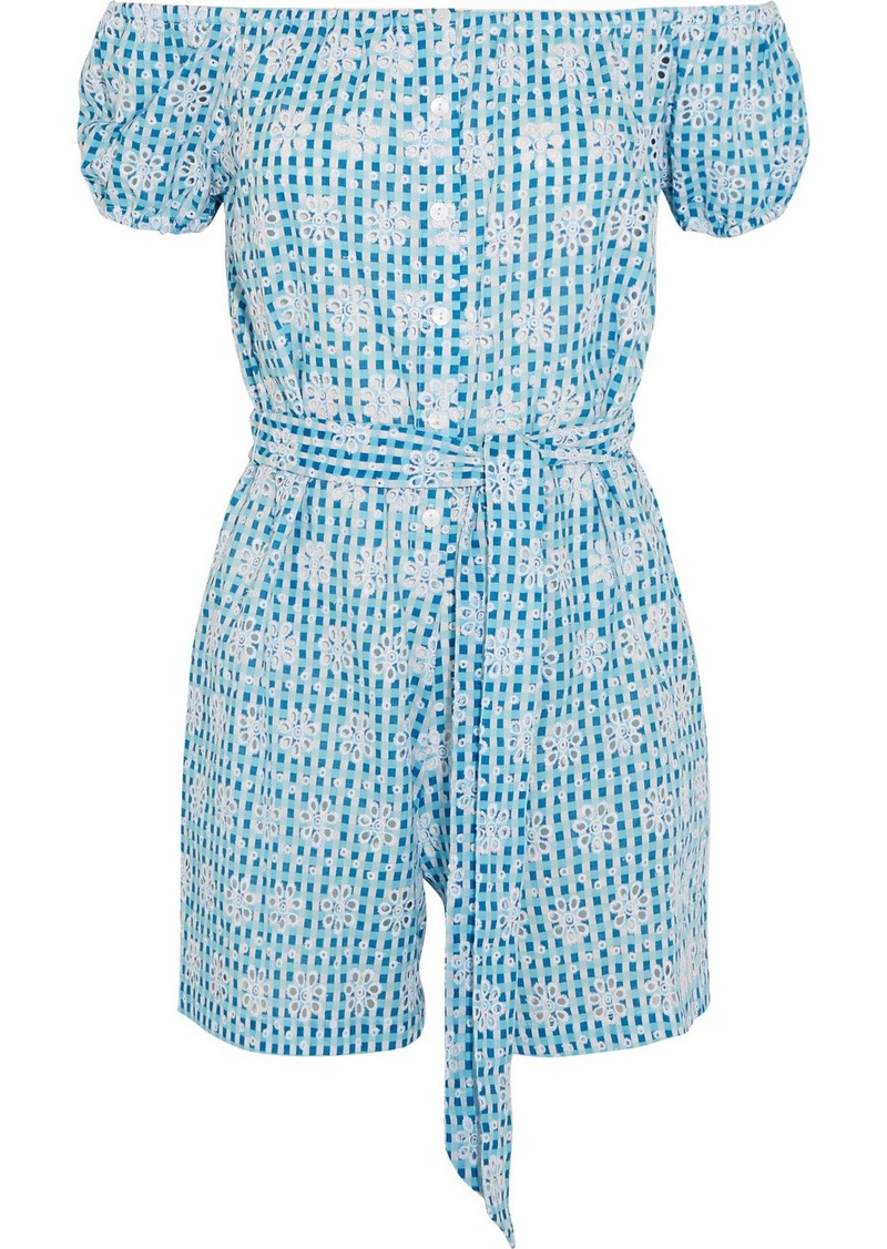Miguelina Magda Broderie Anglaise Ginham Cotton Playsuit