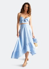 Miguelina Marika French Blue Linen Skirt - S