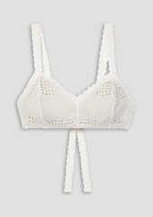 MIGUELINA - Jules broderie anglaise cotton-voile bra top - White - S