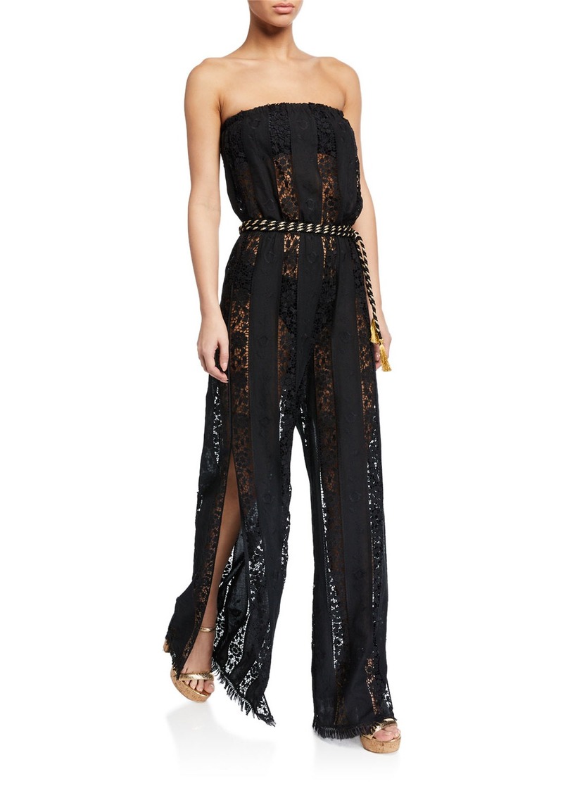 Naima Strapless Lace Belted Jumpsuit