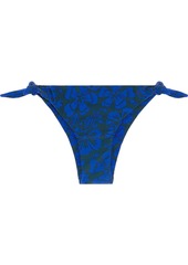 Mikoh Swimwear Mikoh Woman Valencia Knotted Floral-print Low-rise Bikini Briefs Royal Blue