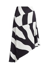 Milly Abstract Zebra Print Asymmetrical Skirt