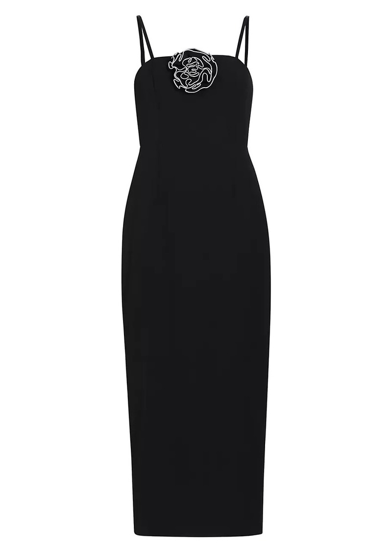 Milly Allison Rosette-Embellished Midi-Dress