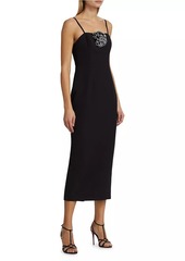 Milly Allison Rosette-Embellished Midi-Dress