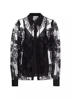 Milly Ashton Floral Embroidered Blouse