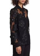 Milly Ashton Grand Fleur Embroidered Top