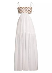Milly Atalia Mirror Cut-Out Maxi Dress