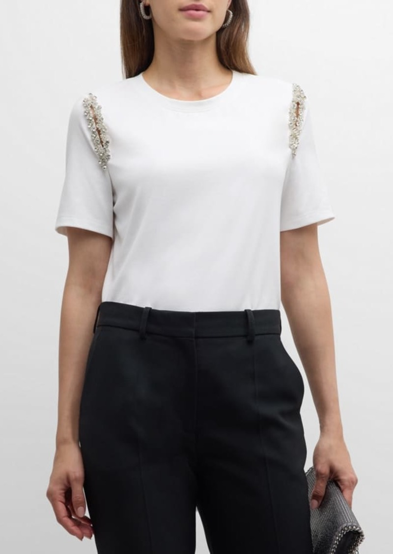 Milly Avril Crystal Trim T-Shirt