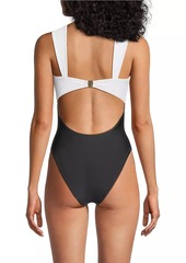 Milly Betsy Colorblock Knotted One-Piece Swimsuit