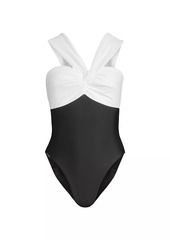 Milly Betsy Colorblock Knotted One-Piece Swimsuit