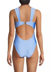 Milly Betsy Knotted Bandeau One-Piece Swimsuit