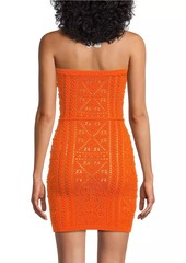 Milly Bubble Pointelle Strapless Minidress