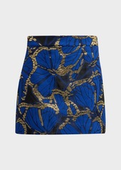 Milly Butterfly Jacquard A-Line Mini Skirt