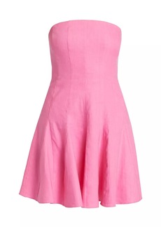 Milly Cameron Solid Linen Strapless Dress