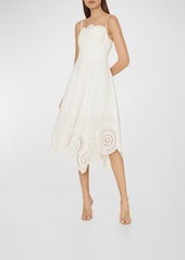 Milly Camilla Embroidered Handkerchief Midi Dress