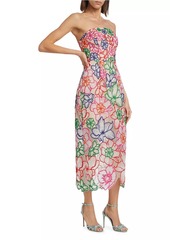 Milly Cascading Floral Embroidered Dress