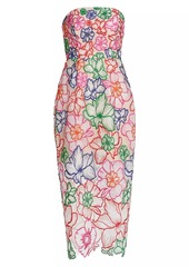 Milly Cascading Floral Embroidered Dress