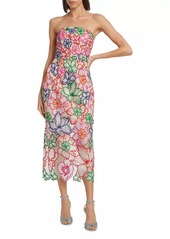 Milly Cascading Floral Embroidered Dress