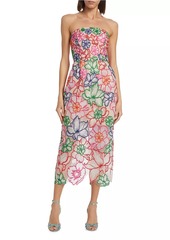 Milly Cascading Floral Embroidered Dress