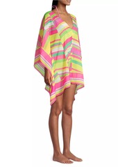 Milly Chevron Chiffon Cover-Up Caftan