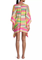 Milly Chevron Chiffon Cover-Up Caftan